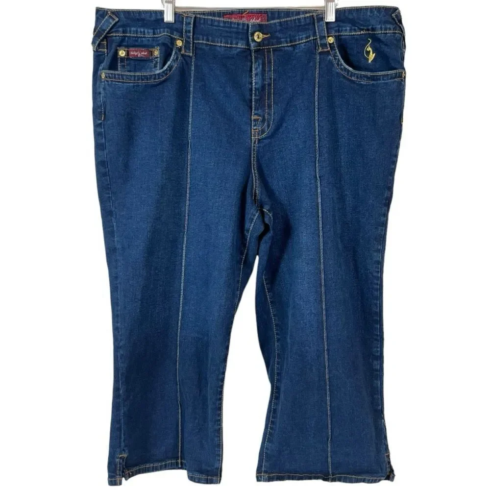 Y2K Baby Phat High Rise Cropped Flare Capri Jeans 24
